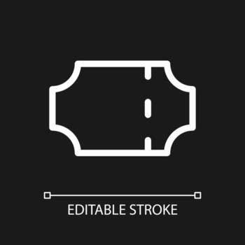 Ticket booking pixel perfect white linear ui icon for dark theme. Voucher for loyal customer. Vector line pictogram. Isolated user interface symbol for night mode. Editable stroke