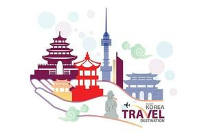 South Korea travel destination vector illustration