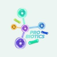 Probiotic Foods Good Bacteria Vector illustration.