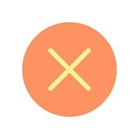 Cross in circle flat color ui icon. Cancel operation button. Customer choice on website. Simple filled element for mobile app. Colorful solid pictogram. Vector isolated RGB illustration