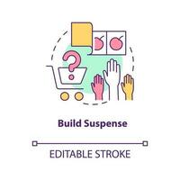 Build suspense concept icon. Startup launch. Landing first customers trick abstract idea thin line illustration. Isolated outline drawing. Editable stroke vector