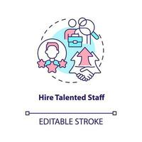 Hire talented staff concept icon. Attracting new customers strategy abstract idea thin line illustration. Isolated outline drawing. Editable stroke vector