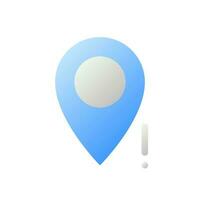 Wrong pin location flat gradient two-color ui icon. Missing address, place on map. GPS navigation. Simple filled pictogram. GUI, UX design for mobile application. Vector isolated RGB illustration