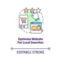 Optimize website for local searches concept icon. Attract customers to retail store abstract idea thin line illustration. Isolated outline drawing. Editable stroke vector