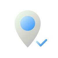 Reaching pinned destination flat gradient two-color ui icon. Approved place on map. GPS navigation. Simple filled pictogram. GUI, UX design for mobile application. Vector isolated RGB illustration