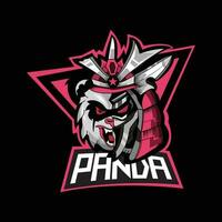 pink panda esport logo vector