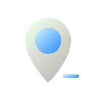Remove pin from map flat gradient two-color ui icon. Unpin location. Delete GPS destination. Simple filled pictogram. GUI, UX design for mobile application. Vector isolated RGB illustration