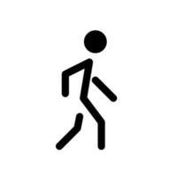 Pedestrian black glyph ui icon. Walking person. Passerby on crosswalk. GPS. User interface design. Silhouette symbol on white space. Solid pictogram for web, mobile. Isolated vector illustration