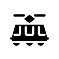 Electric trolleybus black glyph ui icon. Transportation mode. Trackless trolley. User interface design. Silhouette symbol on white space. Solid pictogram for web, mobile. Isolated vector illustration