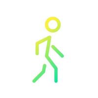 Human pixel perfect gradient linear ui icon. Passer by. Walking person. Citizen and resident. Line color user interface symbol. Modern style pictogram. Vector isolated outline illustration