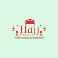 hajj mabrour template banner design with Kaaba vector artwork design