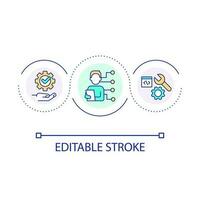 Software intermediary loop concept icon. Web development trend. Coding app. Programming tools abstract idea thin line illustration. Isolated outline drawing. Editable stroke vector