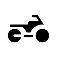 Motorbike black glyph ui icon. Motorcycle transport. Navigation. Riding vehicle. User interface design. Silhouette symbol on white space. Solid pictogram for web, mobile. Isolated vector illustration