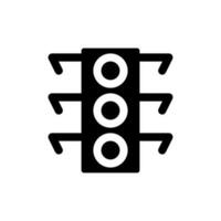 Traffic light black glyph ui icon. Crossing intersection. GPS navigation. User interface design. Silhouette symbol on white space. Solid pictogram for web, mobile. Isolated vector illustration