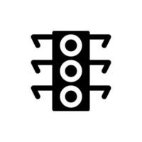 Traffic light black glyph ui icon. Crossing intersection. GPS navigation. User interface design. Silhouette symbol on white space. Solid pictogram for web, mobile. Isolated vector illustration