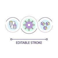 Package management system loop concept icon. Web development trend. Software tool. Business database abstract idea thin line illustration. Isolated outline drawing. Editable stroke vector