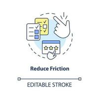 Reduce friction concept icon. Star-rating system. Method to get customer reviews abstract idea thin line illustration. Isolated outline drawing. Editable stroke vector