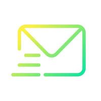 Letter pixel perfect gradient linear ui icon. Written correspondence. Express mail and delivery. Line color user interface symbol. Modern style pictogram. Vector isolated outline illustration