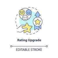 Rating upgrade concept icon. Company trustworthiness. Importance of online reviews abstract idea thin line illustration. Isolated outline drawing. Editable stroke vector