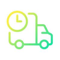 Schedule delivery pixel perfect gradient linear ui icon. Transportation service. Delay shipment. Line color user interface symbol. Modern style pictogram. Vector isolated outline illustration