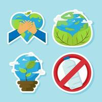 Collection of Earth Day Elements in Flat Illustration vector