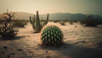 Succulent plant thrives in Africa arid heat generated by AI photo