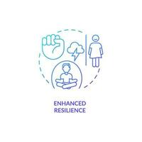 Enhanced resilience blue gradient concept icon. Believe in yourself. Benefit of confidence abstract idea thin line illustration. Isolated outline drawing vector