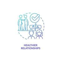 Healthier relationships blue gradient concept icon. Improve communication. Benefit of confidence abstract idea thin line illustration. Isolated outline drawing vector
