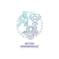 Better performance blue gradient concept icon. Improving self esteem. Benefit of confidence abstract idea thin line illustration. Isolated outline drawing vector