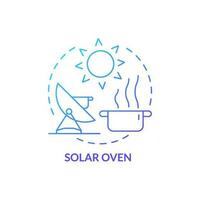 Solar oven blue gradient concept icon. Ecological sources. Parabolic cooker. Sunlight power abstract idea thin line illustration. Isolated outline drawing vector