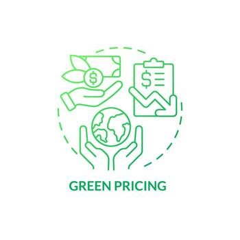 Eco pricing green gradient concept icon. Alternative energy program. Clean electricity purchase abstract idea thin line illustration. Isolated outline drawing vector
