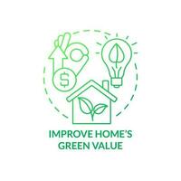 Improve home eco value green gradient concept icon. Reason for considering alternative energy abstract idea thin line illustration. Isolated outline drawing vector