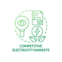 Competitive electricity markets green gradient concept icon. Alternative power. Buying clean energy program abstract idea thin line illustration. Isolated outline drawing vector