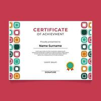 Abstract Simple Certificate Template Design vector