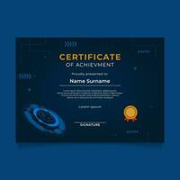 Circle Technology Certificate Template Design vector