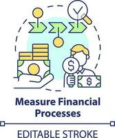 Measure financial processes concept icon. Determining treasury management necessity abstract idea thin line illustration. Isolated outline drawing. Editable stroke vector