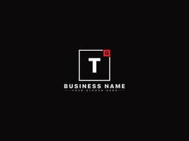 Monogram Qt Logo Letter, Creative Square Shape QT Business Logo Design vector