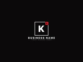 Stylish Unique Kk Letter Logo, Typography Square KK Logo Icon Vector Stock