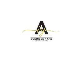 Minimal Golden AHY Logo Icon and Signature Letter For Business vector