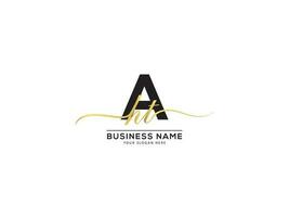 Minimal Golden AHT Logo Icon and Signature Letter For Business vector