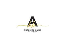 Minimal Golden AHH Logo Icon and Signature Letter For Business vector