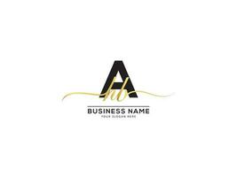 Minimal Golden AHB Logo Icon and Signature Letter For Business vector