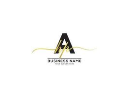 Minimal Golden AHP Logo Icon and Signature Letter For Business vector