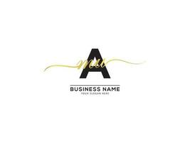 Monogram Signature Letters AMU Logo Design Vector Icon