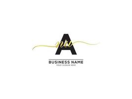 Minimalist ANU Luxury Signature Logo Letter Vector Art