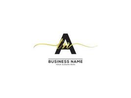 Feminine Luxury ATN Signature Logo Icon Vector Letter