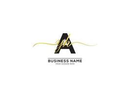 AYH Signature Golden Letter Logo Template vector