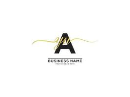 AYU Signature Golden Letter Logo Template vector