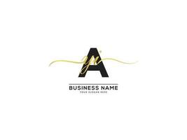 AYI Signature Golden Letter Logo Template vector