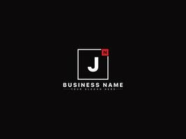 Initial Nj Square Logo Image, Creative Shape NJ Letter Logo Design vector